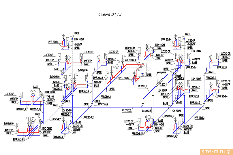 Схема сетей В1 и Т3