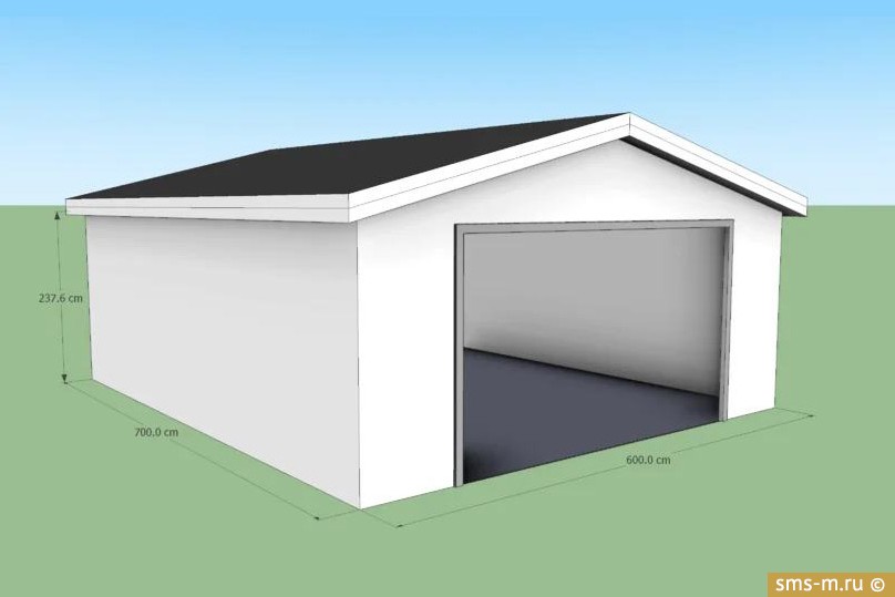 Гараж 4,2 х 5,4 м. Проект для одной машины - podarok-55.ru
