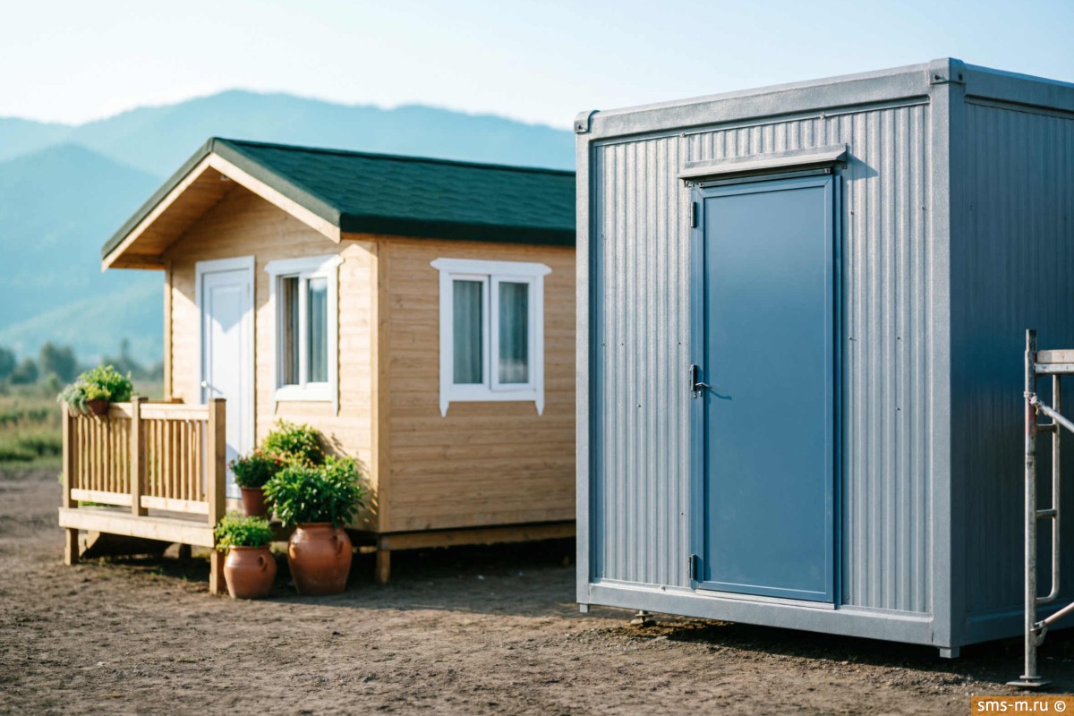 Сравнение деревянной и металлической бытовки