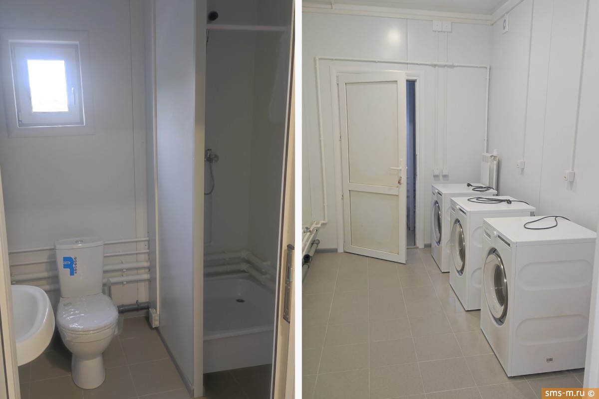 Туалет с душевой и прачечная
