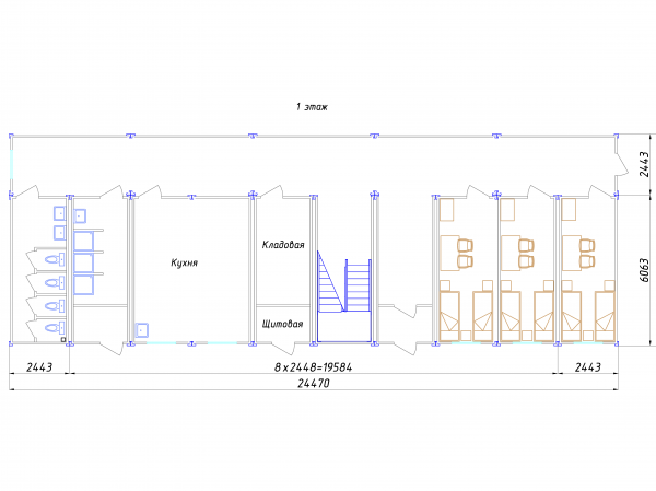 Фото Общежитие на 40 человек - 1 этаж
