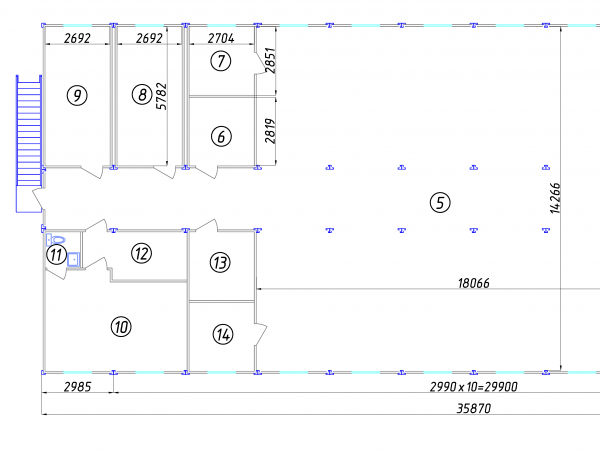 Фото 2 этаж - служебные помещения + кафе