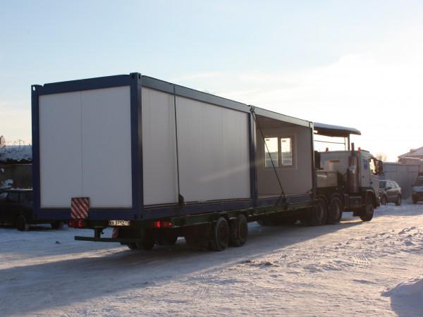 Фото На низкорамник умещается 2 бытовки