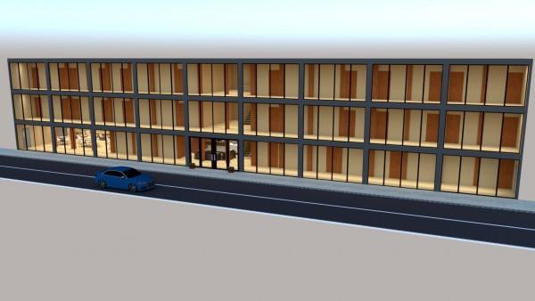 Фото Главный фасад со сплошным остеклением