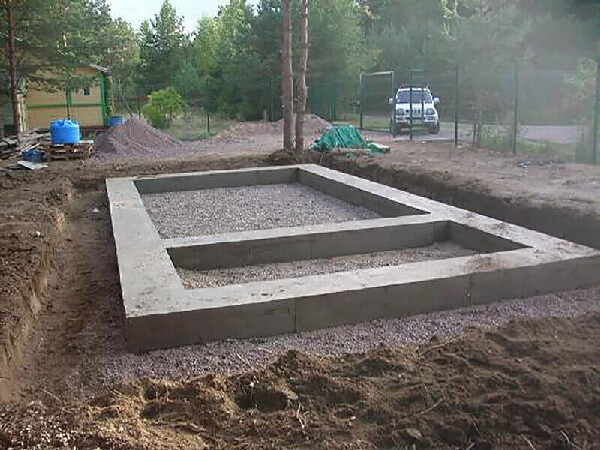 Фото Фундамент для гаража из сэндвич-панелей